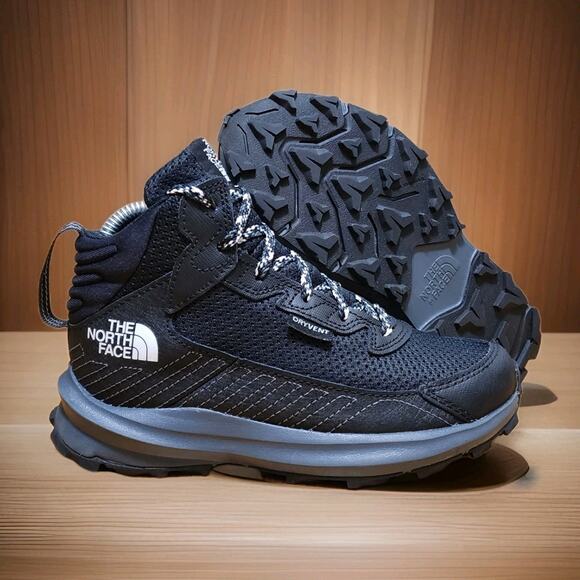 The North Face NF0A7W5V Kids’ Sz 1 Fastpack Hiker Trail Waterproof Boots - Black - Picture 1 of 10